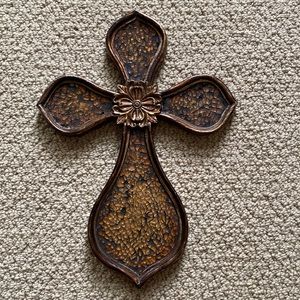 Brown and gold mosaic cross